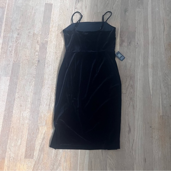 NWT Express Black Velour Spaghetti Strap Cocktail Dress - M - Picture 4 of 7